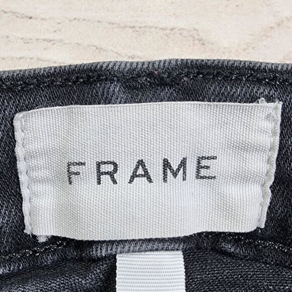 Frame Le Sylvie Slender Straight Jeans Size 25 Dark Wash Cotton/Modal Blend Deni - Picture 3 of 15